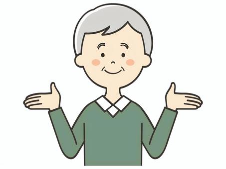 紹介するおじいさん 紹介するおじいさん 紹介,案内,説明,教える,紹介する,解説,アドバイス,重要,お知らせ,注目のイラスト素材