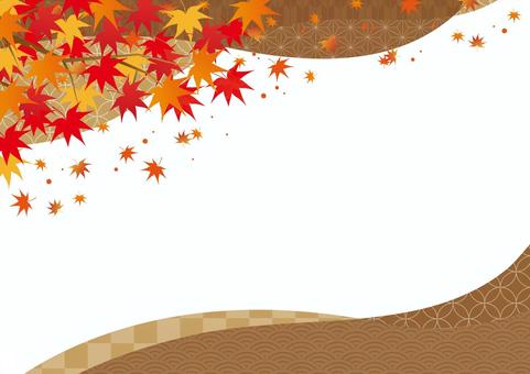おしゃれな秋の紅葉の和風背景素材 おしゃれな秋の紅葉の和風背景素材 秋,紅葉,和風,和柄,曲線,背景のイラスト素材