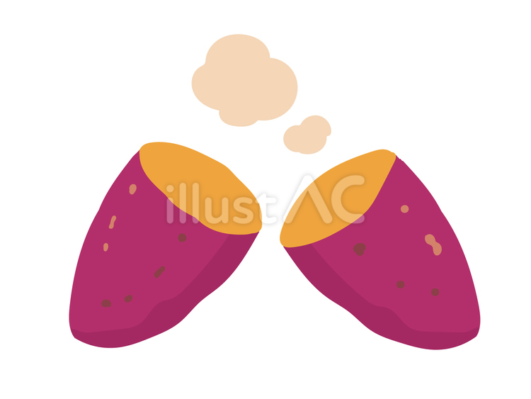 ほくほくの焼いものイラスト 焼いも,ほくほく,さつまいものイラスト素材