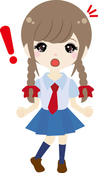 Surprised schoolgirl, , JPG, PNG and AI