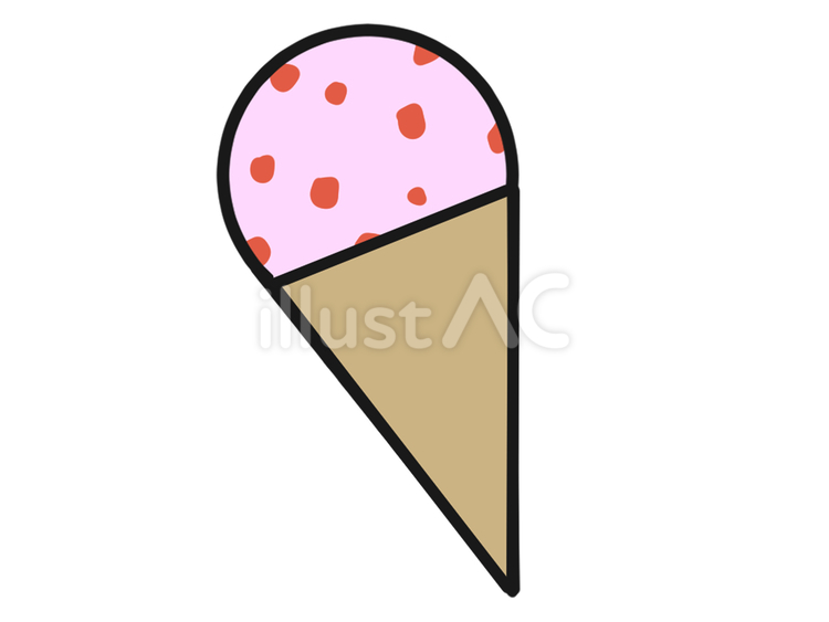 アイスクリーム　トッピング付き　いちご トッピング,いちご,食べ物のイラスト素材