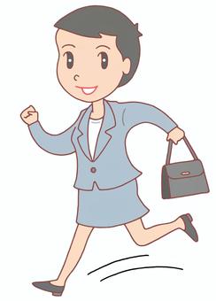 Illustration, wanita bisnis, karyawan, komuter, 