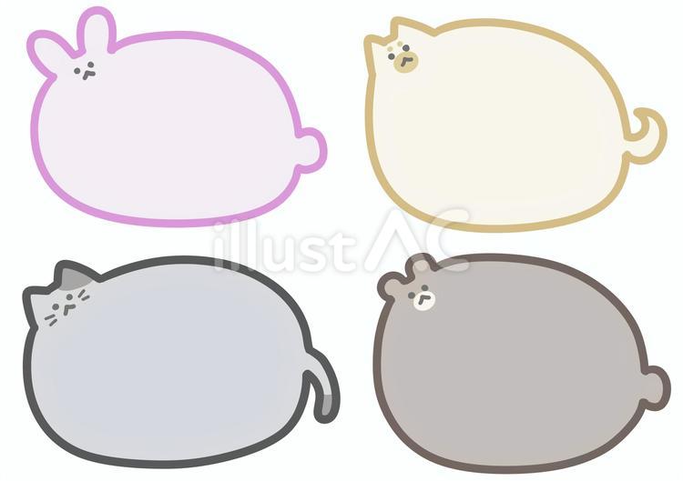 かわいい動物フレームセット01 動物,フレーム,うさぎのイラスト素材
