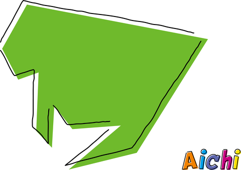 愛知　手描き風のシンプルな線画の地図  愛知,県,都道府県,手描き,フリーハンド,地域,地方,地図,ラフ,シンプルのイラスト素材