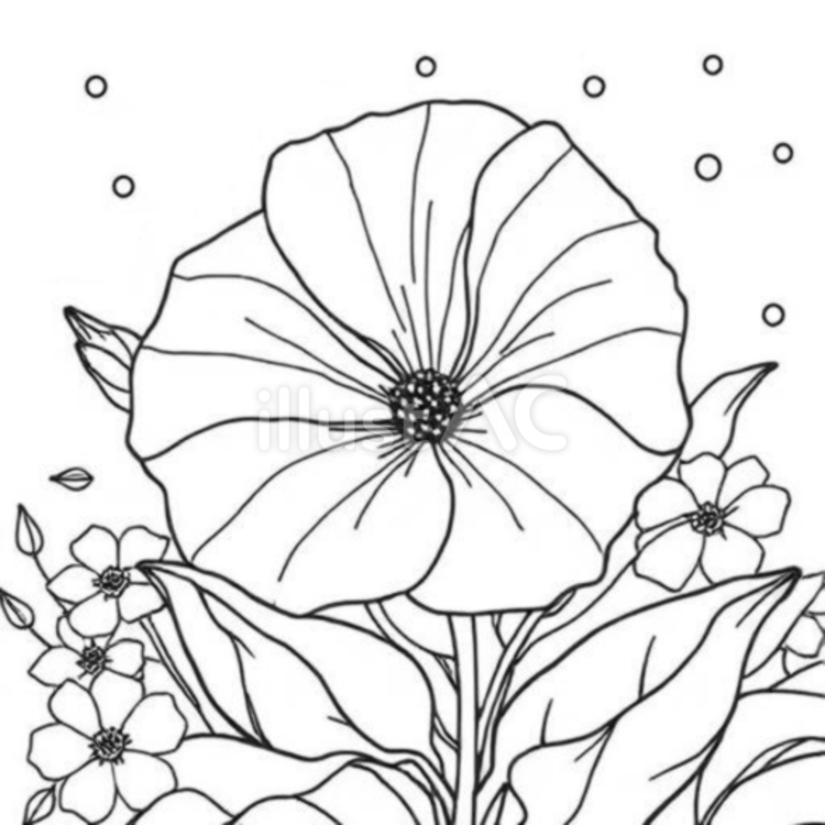 アサガオの塗り絵 塗り絵,お絵かき,花のイラスト素材