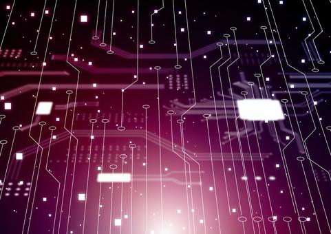 電子回路と半導体の紫色のデジタル背景素材 デジタル,テクノロジー,電子回路,基盤,半導体,スタイリッシュ,光,紫色,背景のイラスト素材