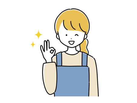 A woman giving an okay sign, , JPG and PNG