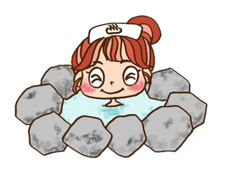 hot spring, hot spring, woman, tiny, JPG and PNG