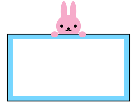 Rabbit memo frame animal blue, , JPG, PNG and AI