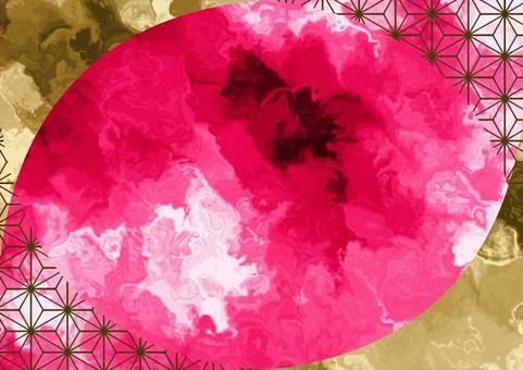 赤紫と金の和風背景マーブルデザイン マーブル,背景,枠,フレーム,抽象,赤,金,ゴールド,ブラック,マゼンタのイラスト素材