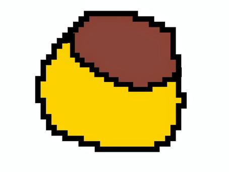 ドットのプリン プリン,ドット,デザート,おやつ,レトロのイラスト素材