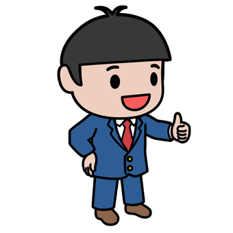 グッドする若いビジネスマン ビジネスマン,若者,グッド,親指,ジェスチャー,笑顔,スーツ,仕事,成功,満足のイラスト素材