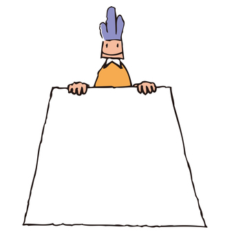 何を描くのか 大きい,紙,人物,笑顔,真っ白のイラスト素材