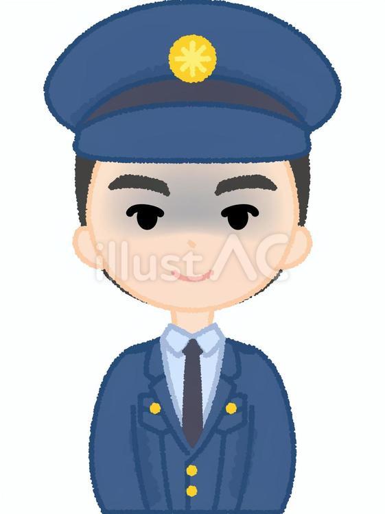 警察官男性不敵の笑み 警察官,企む,閃くのイラスト素材