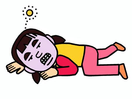 体調不良 体調不良,貧血,病気,鬱,目まい,人物,女の子,少女,イラストのイラスト素材