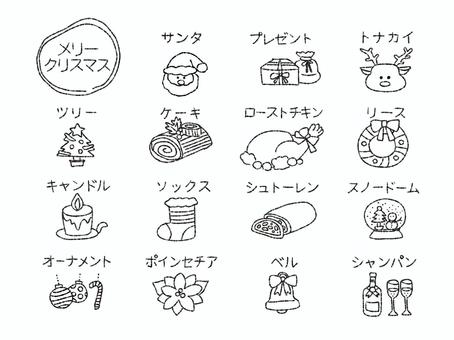 メリークリスマスシンプルアイコンセット メリークリスマスシンプルアイコンセット クリスマス,アイコン,シンプル,サンタ,プレゼント,トナカイ,ツリー,ケーキ,ローストチキン,リースのイラスト素材