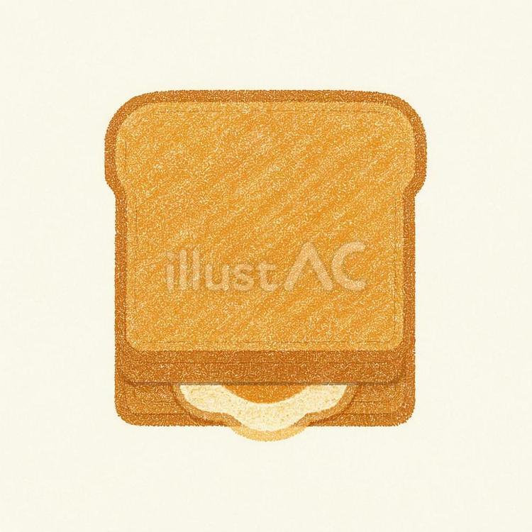 エッグトーストのクレヨン風イラスト エッグトースト,食べ物,クレヨン風のイラスト素材