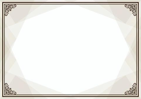 茶色の模様入りアンティーク背景枠12 フレーム,認定,枠,クラシック,背景,茶色,シンプル,アンティーク,飾り枠,洋風のイラスト素材