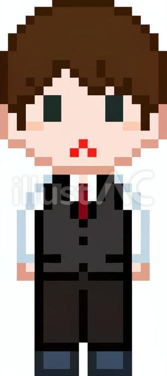 ドット絵の事務職員の男性です。 ドット絵,事務,職員のイラスト素材