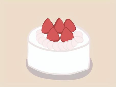 ホールケーキ イチゴ フラットアート