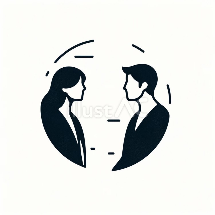 会話をする男女 人,男,女のイラスト素材