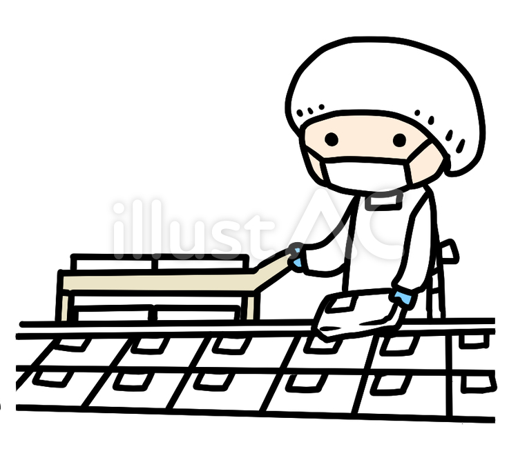 商品を出す生鮮の人 品出し,商品,生鮮のイラスト素材