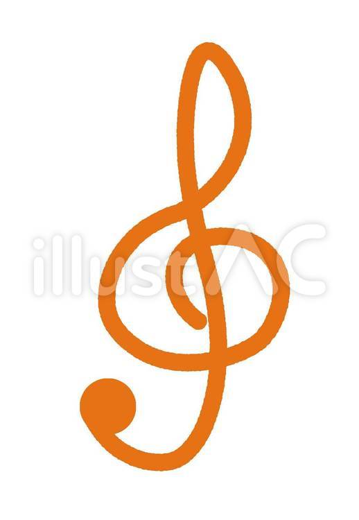 ト音記号　手書き　アイコン 音符,ト音記号,音部記号のイラスト素材