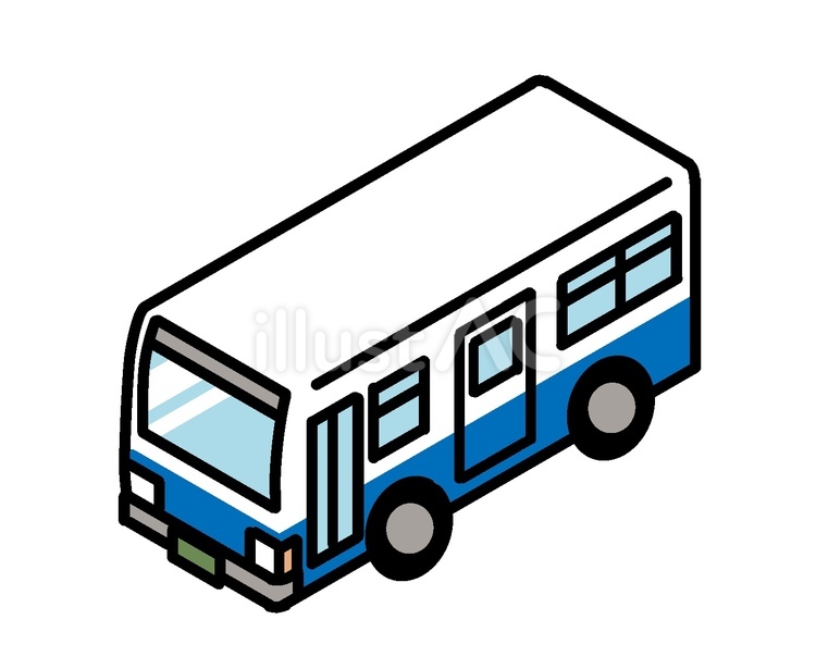 青いライン模様のバス バス,交通機関,公共交通のイラスト素材