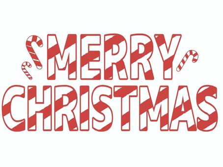 メリークリスマスのステッキ文字〜飾り〜 メリークリスマス,クリスマス,merrychristmas,文字,透過,縞模様,縞々,赤,ステッキ,冬のイラスト素材