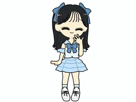 女の子 アイドル,女の子,二次元,推し活,ポーズ,かわいい,笑顔,ハーフツインテール,ニコニコ,表情のイラスト素材
