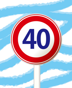 法定速度40km　　 法定速度,40km,交通,ルール,違反,指示,道路,標識,空のイラスト素材