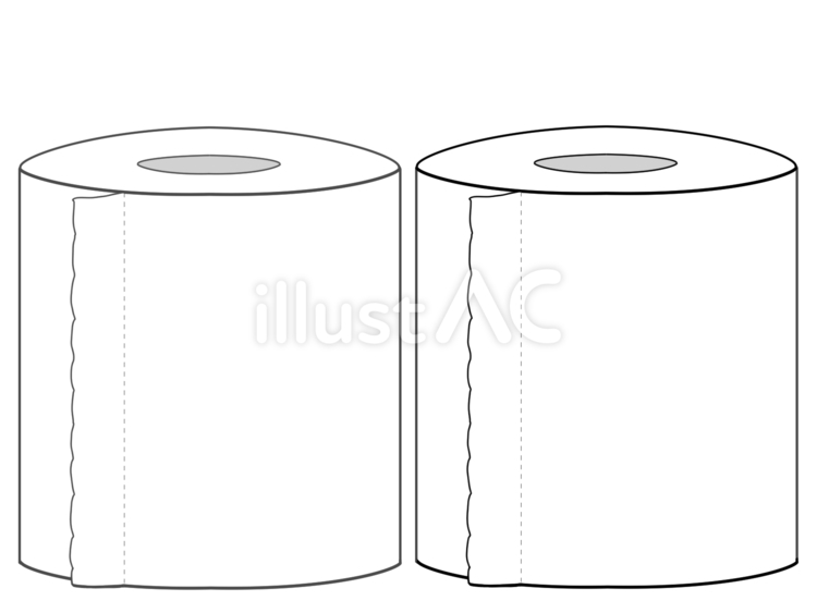 2個セットのトイレットペーパー　縦置き トイレットペーパー,トイレ,ちり紙のイラスト素材