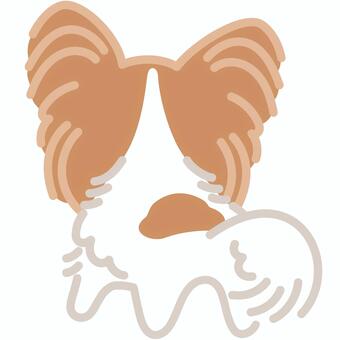 パピヨン（うしろ）1 パピヨン,犬,動物,立つ,うしろ,しっぽ,おしり,シンプル,かわいい,キュートのイラスト素材
