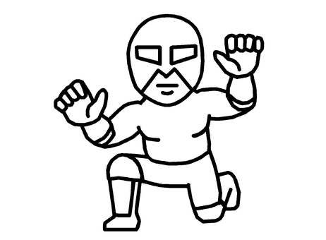 覆面レスラー 覆面レスラー,マスクマン,プロレスラー,覆面,ルチャリブレ,イラストのイラスト素材