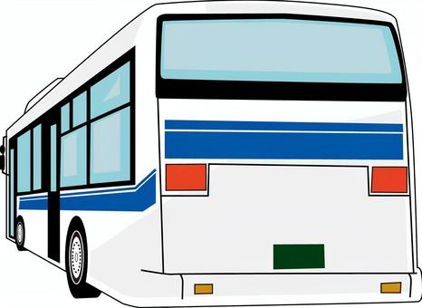 路線バス　 路線バス,公共交通,ローカル,移動,乗り物,車体,後ろ,ライン,青のイラスト素材