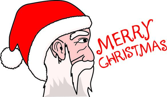 サンタ横顔 サンタ,クリスマス,冬,老人,男性,横向き,横顔,ヒゲ,しわ,人物のイラスト素材