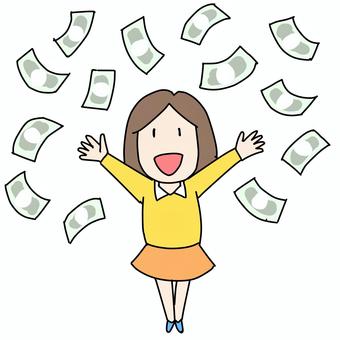 金運に喜ぶ女性
