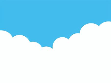 空と雲の背景_入道雲_02 空,そら,青空,入道雲,もくもく,ふわふわ,雲,くも,雲フレーム,空フレームのイラスト素材