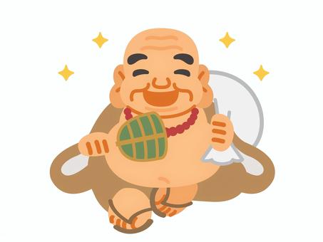 布袋尊 布袋尊,ほていそん,七福神,神様,人,福の神,縁起,福,幸運,開運のイラスト素材