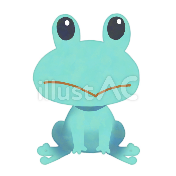 カエル（お座り） カエル,かわいい,お座りのイラスト素材
