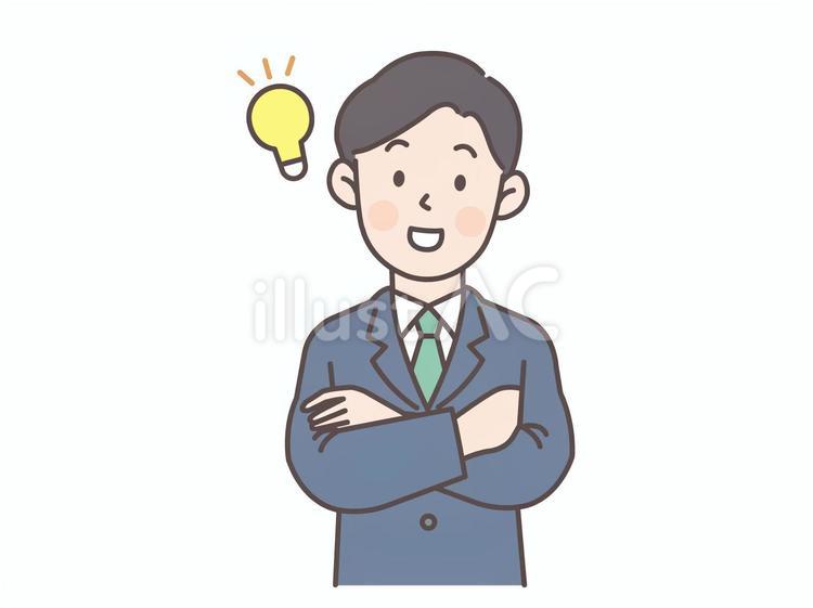 アイディアを思いつくビジネスマン2 会社員,人物,男性のイラスト素材