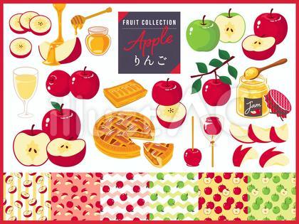 りんごのイラストセット
