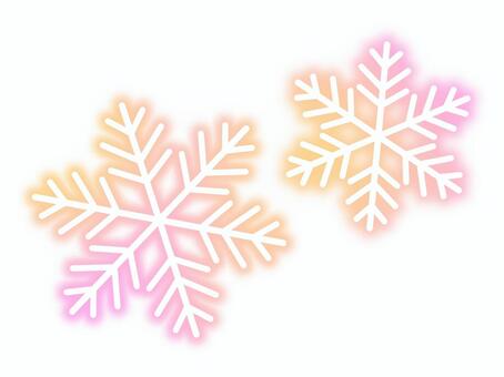 雪の結晶04 雪の結晶,雪,冬,冷たい,グラデーション,ピンクのイラスト素材