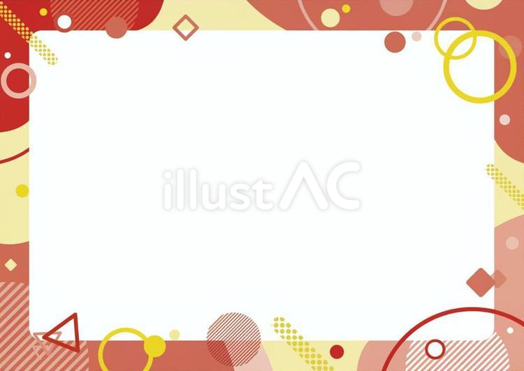 夏のPOPフレーム3の赤 夏,背景,フレームのイラスト素材