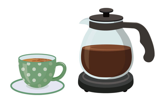 珈琲とコーヒーサーバー3 コーヒーポッド,コーヒーサーバ,ガラス,容器,コーヒー,コーヒーカップ,ドリップ,ポット,器具,かわいいのイラスト素材