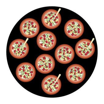 焼きマッシュルーム スペイン,外国,社会,マッシュルーム,焼く,串,皿,前菜,キノコ,香草のイラスト素材