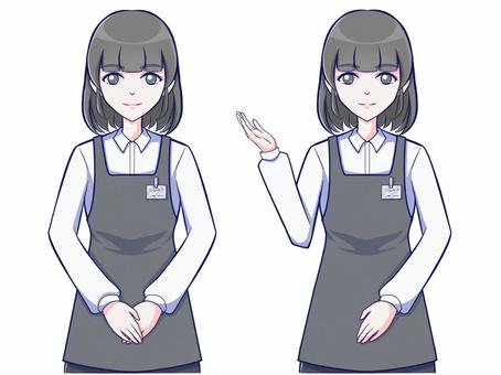 エプロンの女性(シンプル) エプロンの女性(シンプル) 女性,エプロン,スーパーのイラスト素材