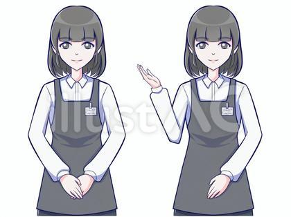 エプロンの女性(シンプル)