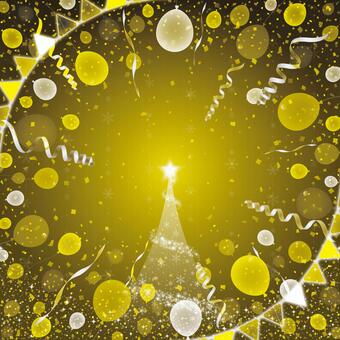 紙吹雪68 紙吹雪,リボン,風船,旗,クリスマス,クリスマスツリー,雪,星,結晶,冬のイラスト素材