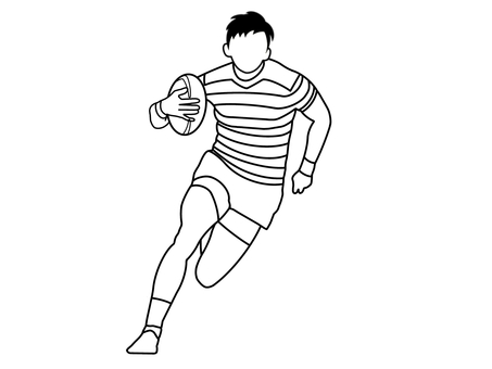 ラグビー ラグビー,スポーツ,競技,球技,運動,フットボール,人,人物,男性,選手のイラスト素材
